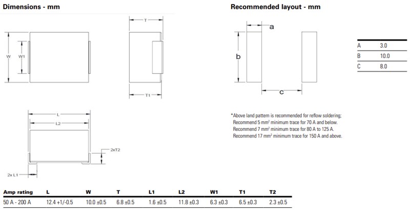 Mechanical Drawing - Eaton 1210HC Brick Fuses